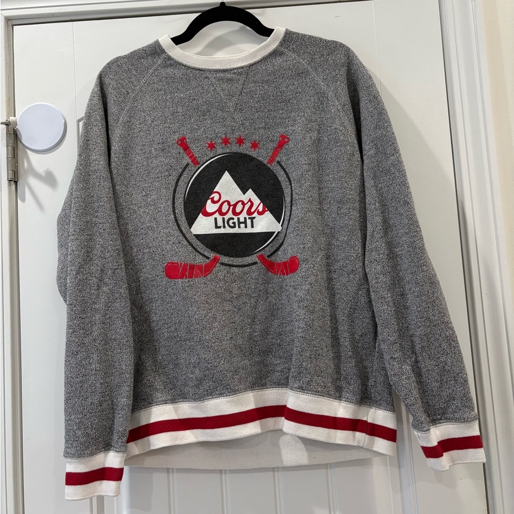 Vintage Coors Light Gray Hockey Sweatshirt